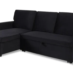Divano letto angolare Baleares Velluto Nero