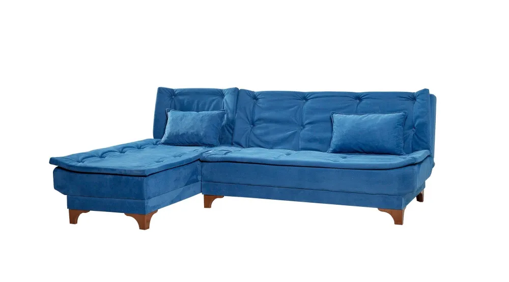 Divano letto angolare sinistro Lefkadao Velvet Dark Blue